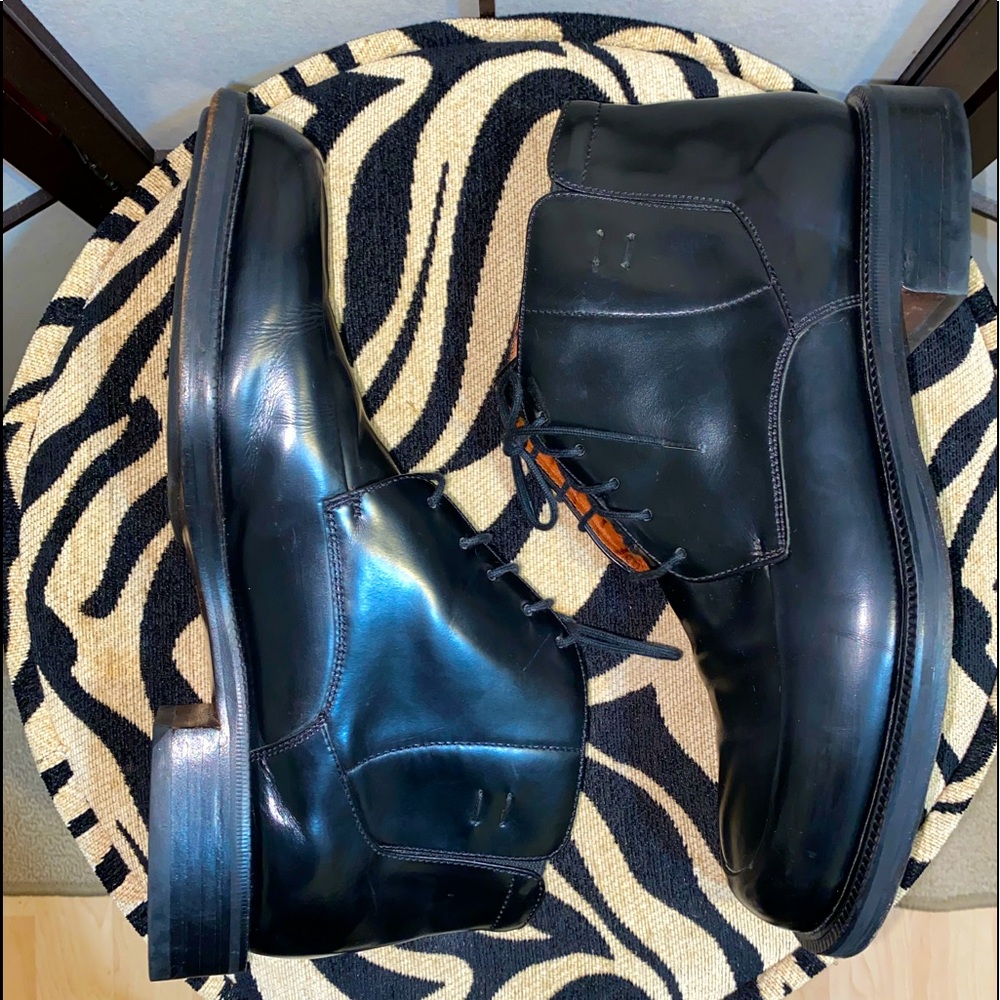 ✅2/$20✅Men’s Black Leather Lace Dressy Ankle boots! Size 10D Excellent to new!